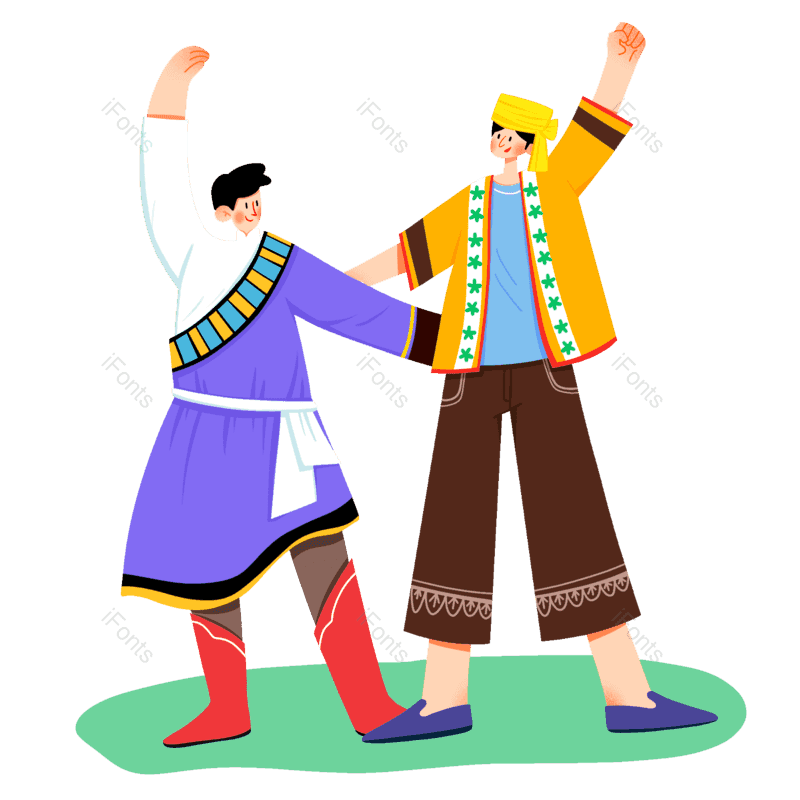 民族图片,少数民族元素,扁平风PNG,免抠素材